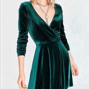 Urban Outfitters Green Velvet Dress
